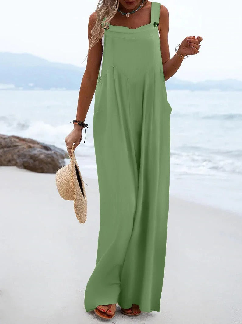 Dame Jumpsuit med Brede Bukseseler – Komfortabel &amp; Stilfull