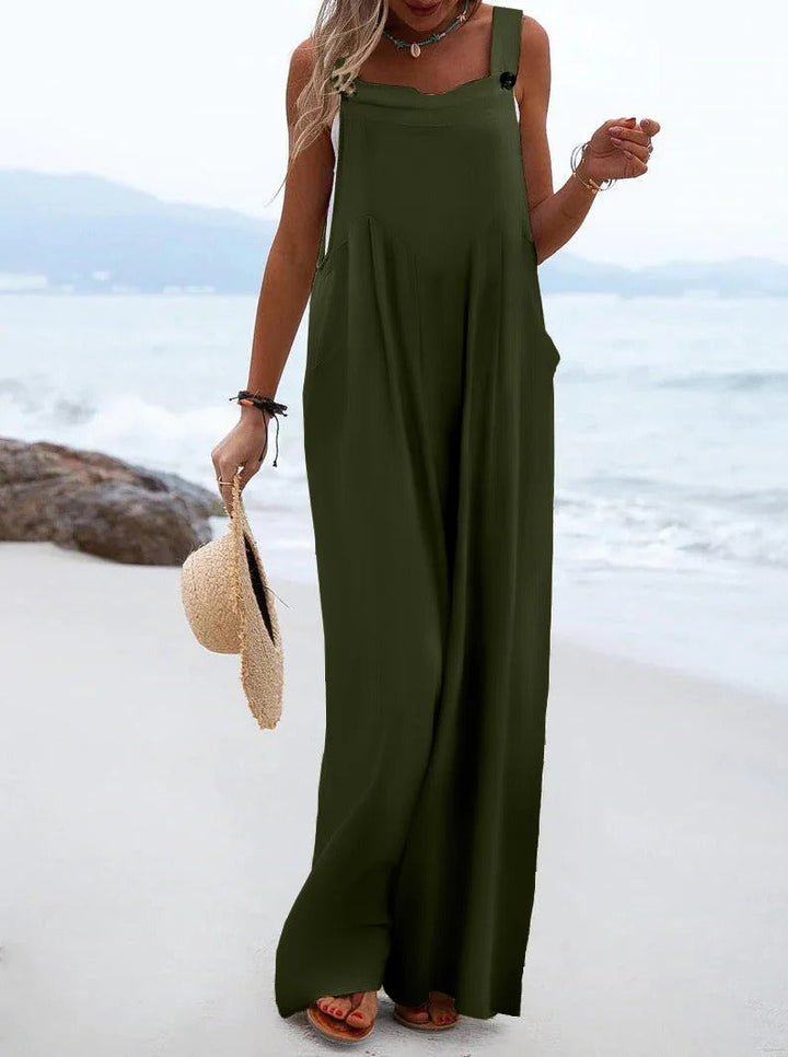 Dame Jumpsuit med Brede Bukseseler – Komfortabel &amp; Stilfull