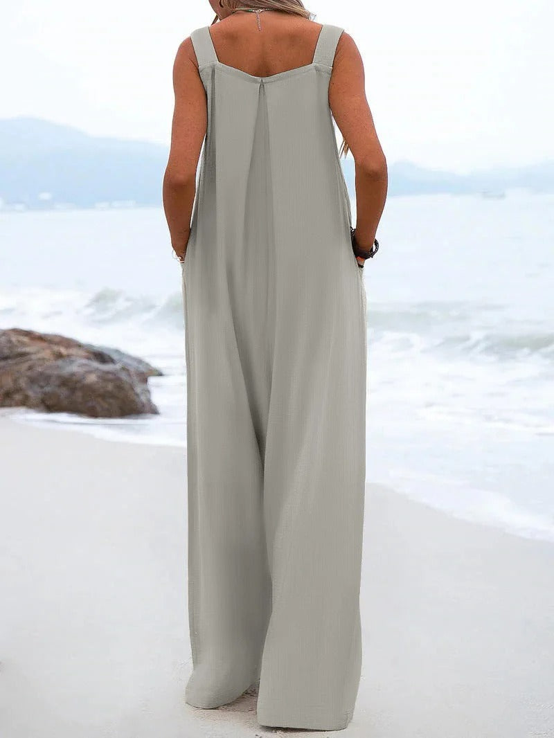 Dame Jumpsuit med Brede Bukseseler – Komfortabel &amp; Stilfull