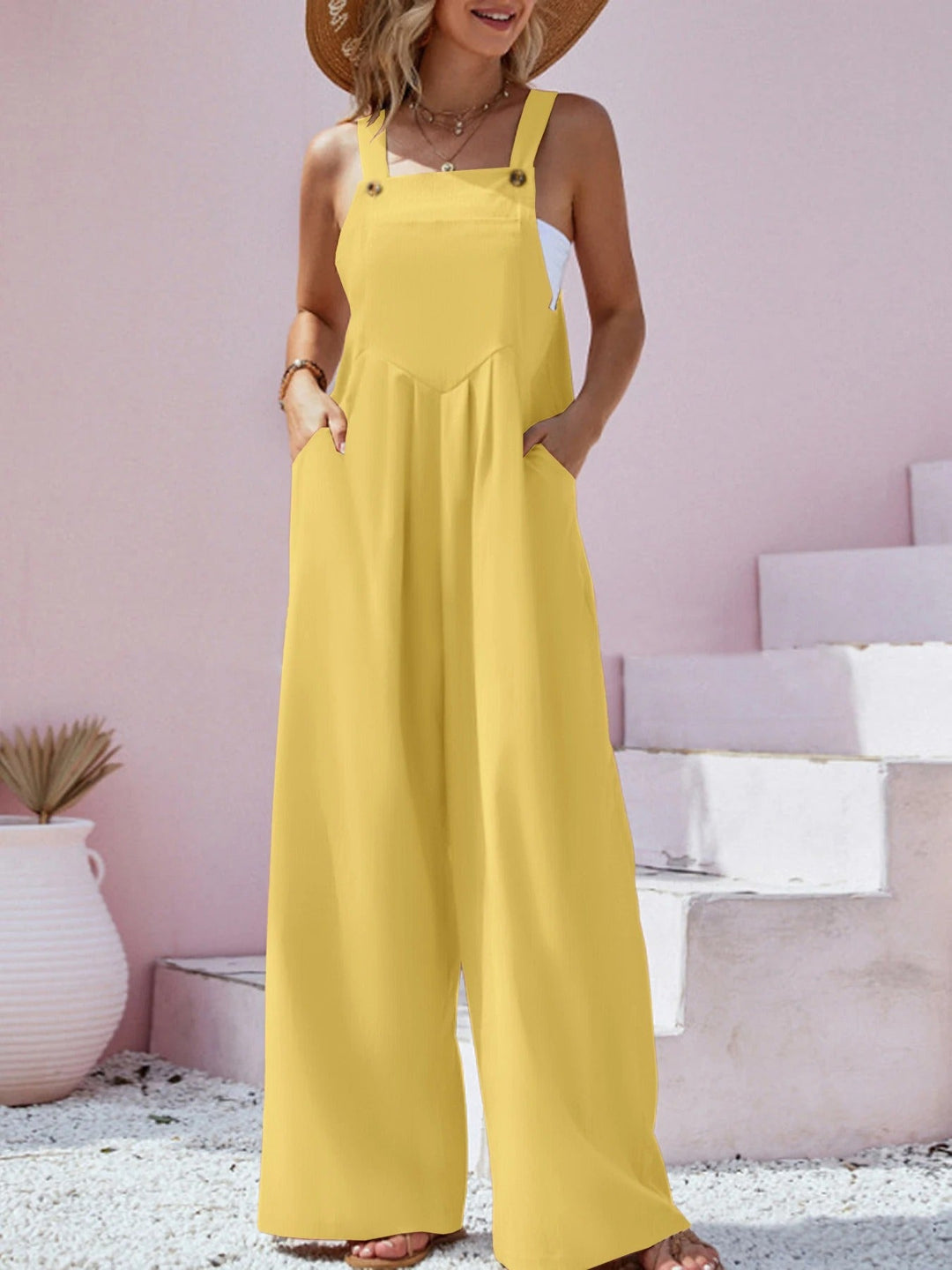 Dame Jumpsuit med Brede Bukseseler – Komfortabel &amp; Stilfull