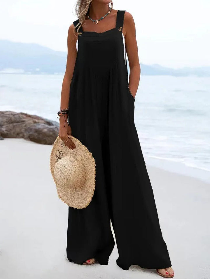 Dame Jumpsuit med Brede Bukseseler – Komfortabel &amp; Stilfull