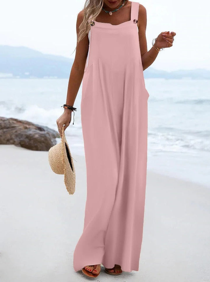 Dame Jumpsuit med Brede Bukseseler – Komfortabel &amp; Stilfull