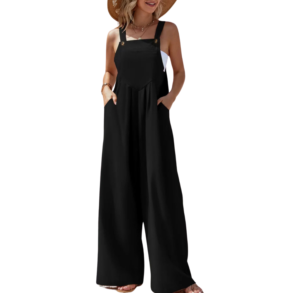 Dame Jumpsuit med Brede Bukseseler – Komfortabel &amp; Stilfull