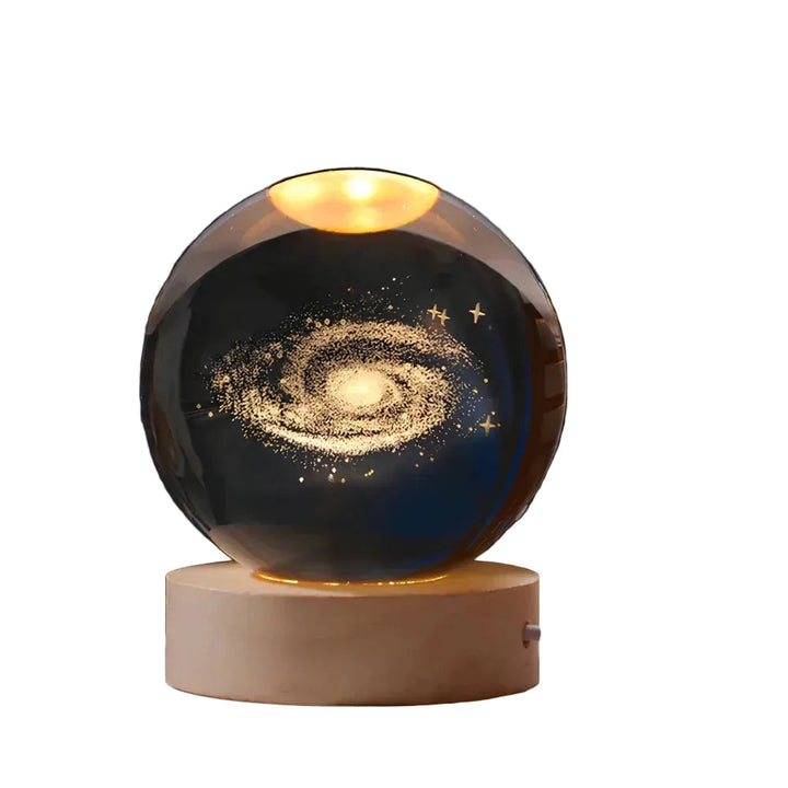 Dekorativ Lampe med 3D-gravert Krystallkule