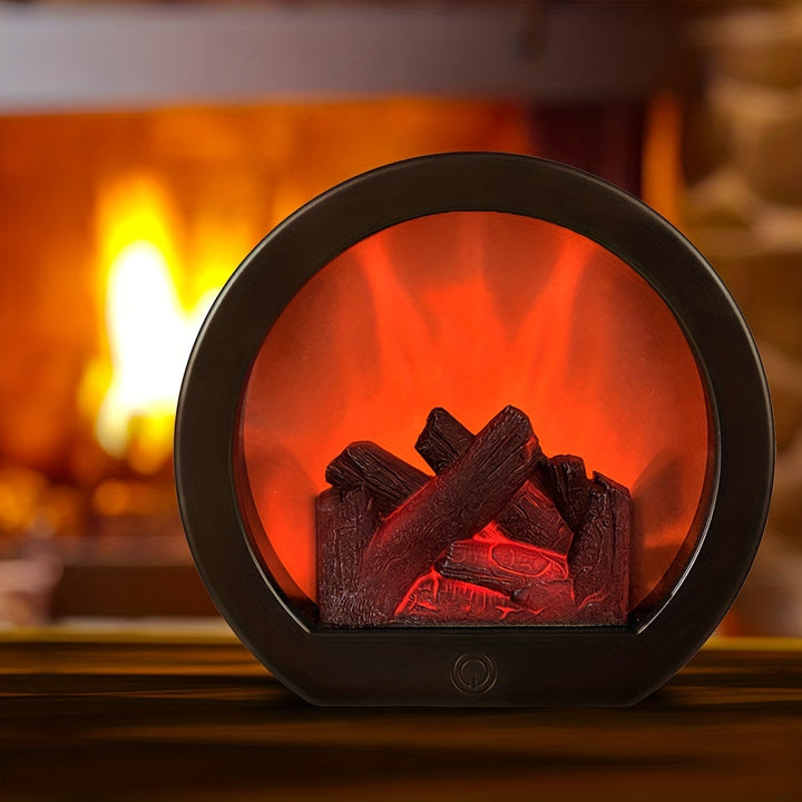 Dekorativ Lampe med Simulert Kullflamme