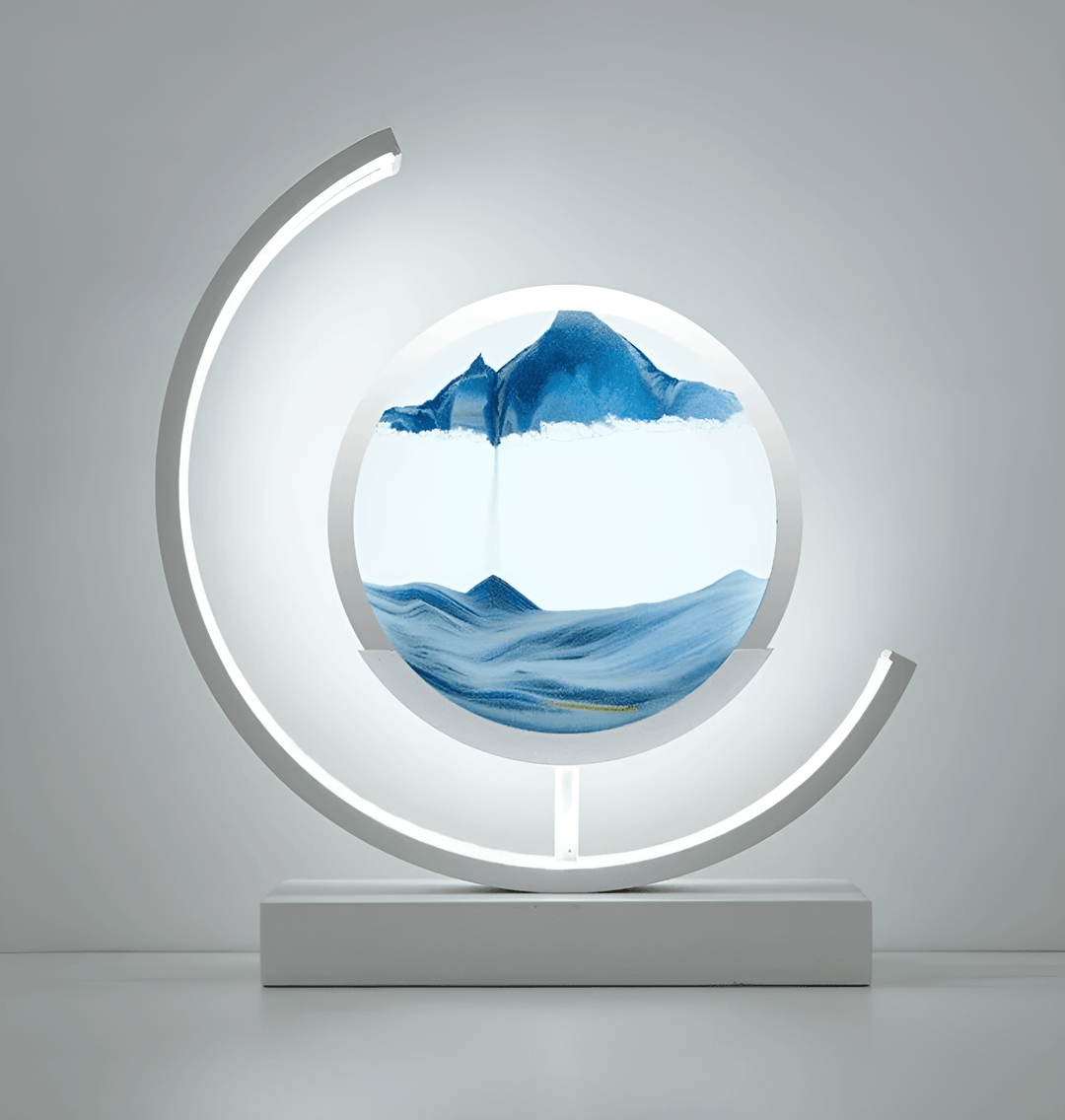Timeglasslampe med Sandkunst &amp; LED-lys