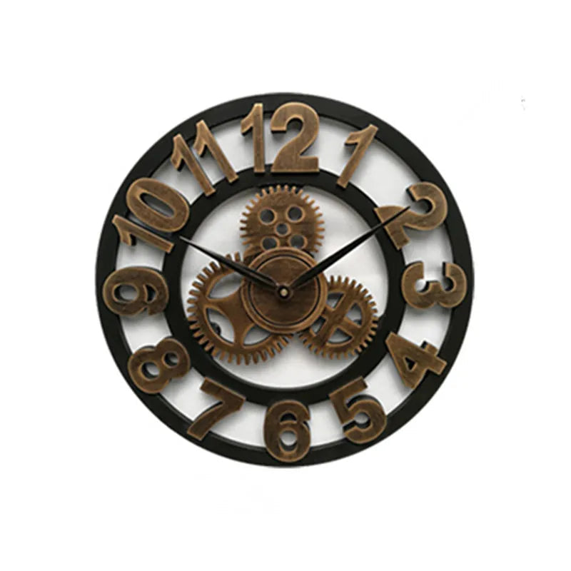 Unisex Industriell Veggklokke med Rustikk Design