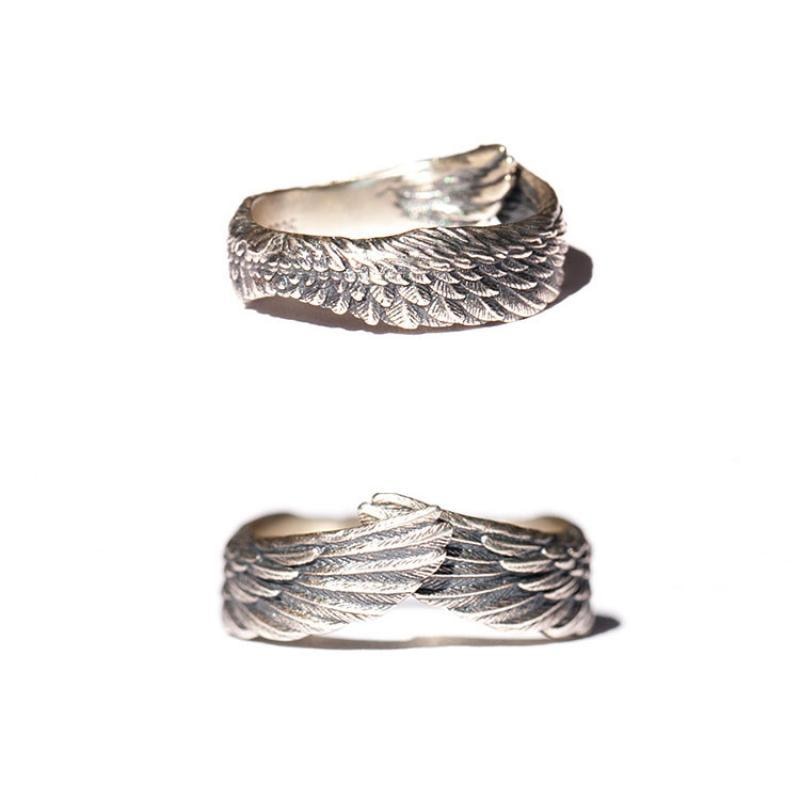 Unisex Englevinge Ring i Sølv – Beskyttende Design