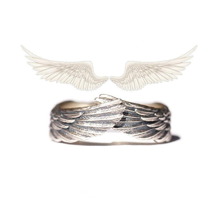 Unisex Englevinge Ring i Sølv – Beskyttende Design