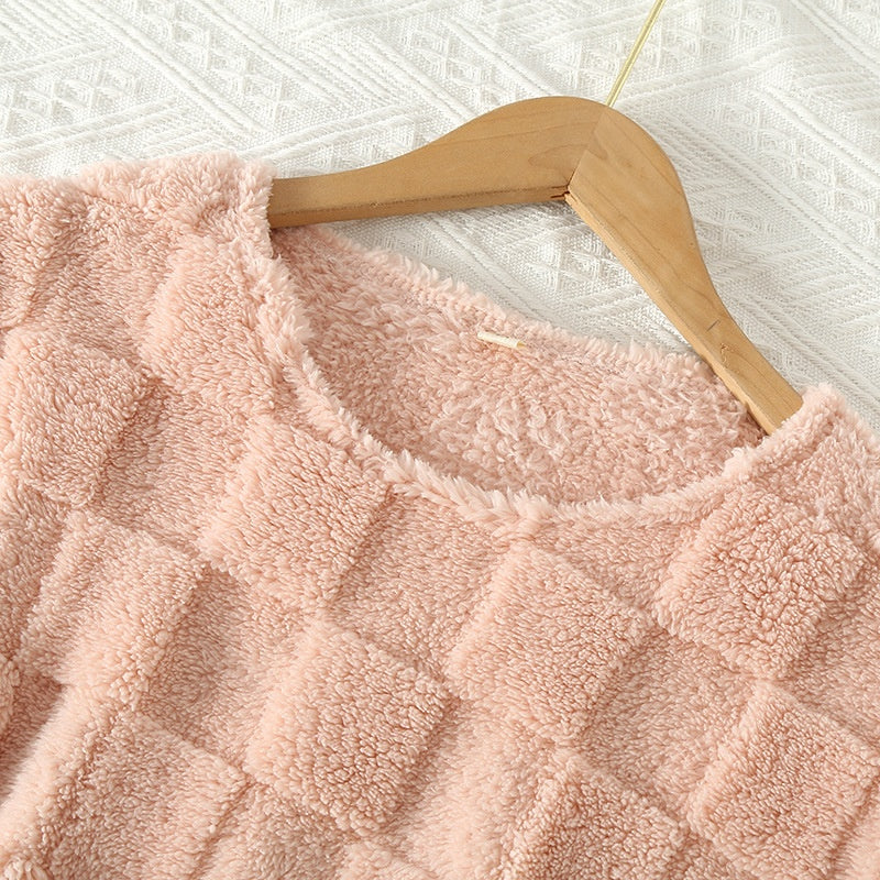 Rutete Pyjamassett for Kvinner - Myk Loungewear