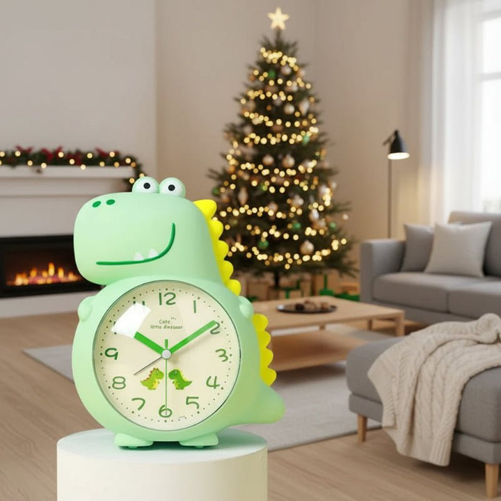 Unisex Dinosaur Vekkerklokke med Vekkelys og Dobbel Alarm