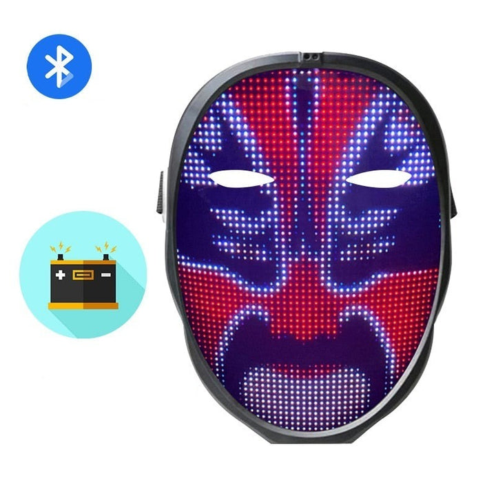 Avansert Halloween LED-maske med Bluetooth-kontroll