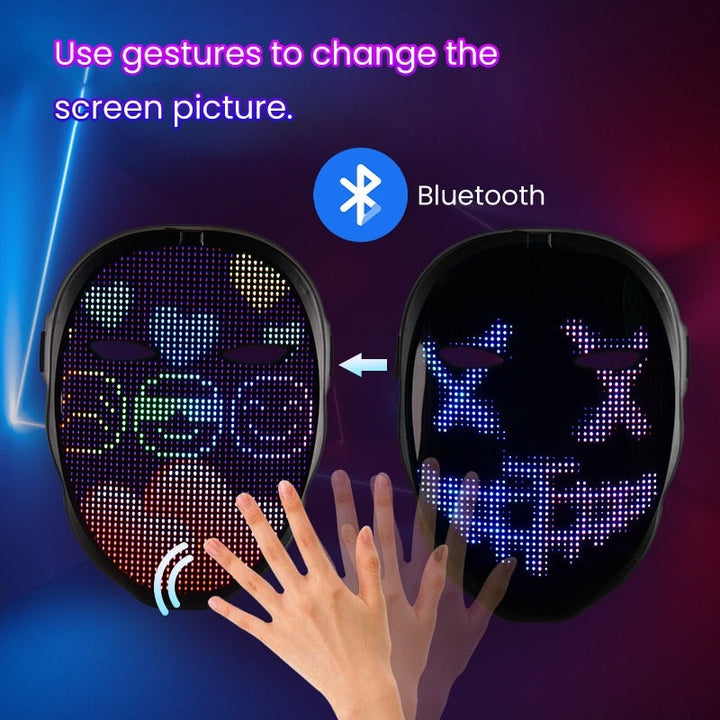 Avansert Halloween LED-maske med Bluetooth-kontroll