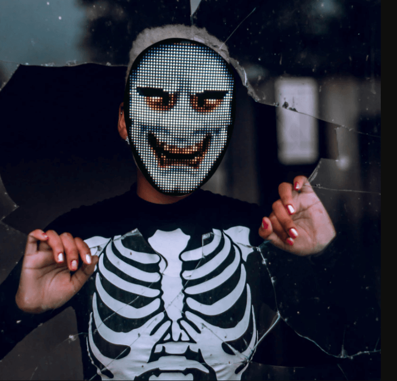 Avansert Halloween LED-maske med Bluetooth-kontroll