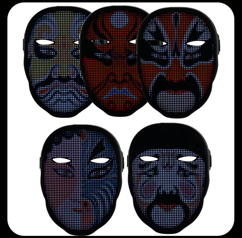 Avansert Halloween LED-maske med Bluetooth-kontroll