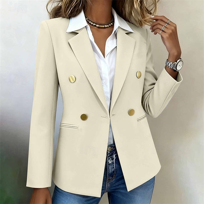 Damen-Zweireiher-Blazer mit Revers und schmaler Passform