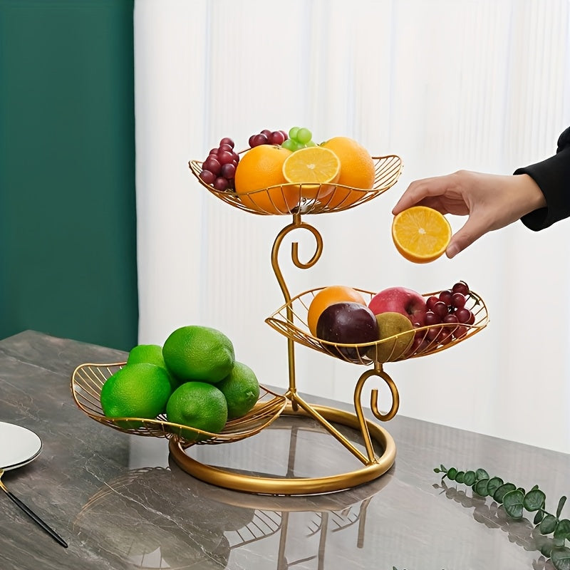 Elegant 3-lags Fruktskålstativ for Snacks og Desserter