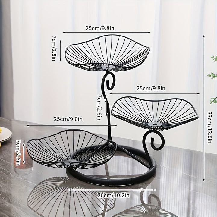 Elegant 3-lags Fruktskålstativ for Snacks og Desserter