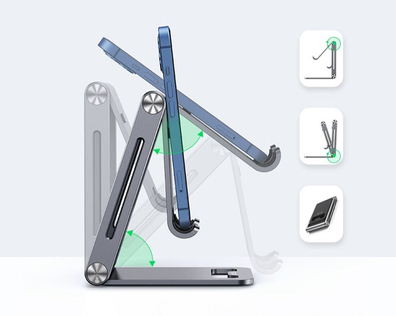 Elegant Telefonholder i Aluminium for Skrivebord og Reise