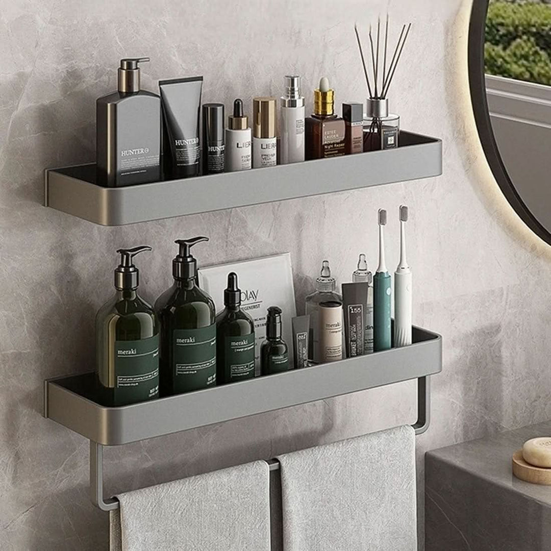 Elegant Vegghylle for Badet – Smart Oppbevaring med Håndkleholder