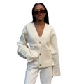 Elegant V-hals Cardigan for Kvinner