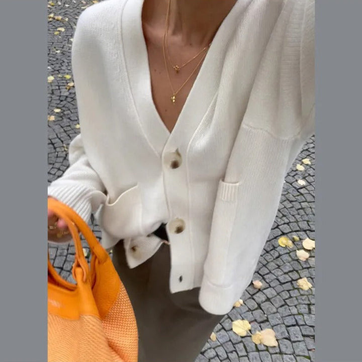 Elegant V-hals Cardigan for Kvinner