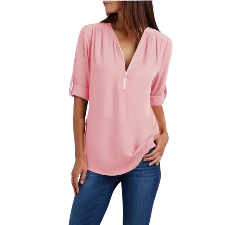 Bluse med Dyp V-hals for Kvinner