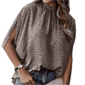 Damebluse med Halvlange Ermer og Elegante Splittdetaljer