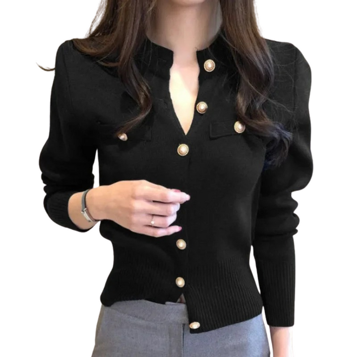 Elegant Enkelbrystet Cardigan for Dame – Perfekt Lagplagg
