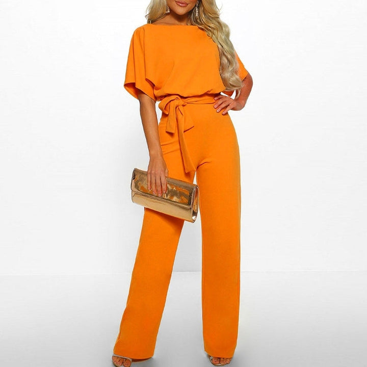 Dame Jumpsuit med Snøring i Midjen – Elegant og Komfortabel