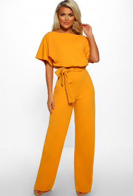 Dame Jumpsuit med Snøring i Midjen – Elegant og Komfortabel