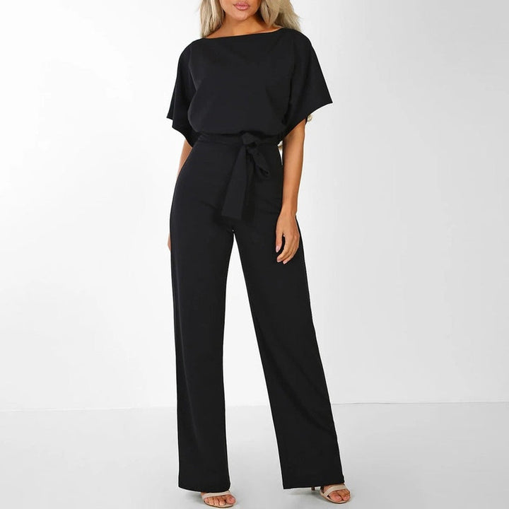 Dame Jumpsuit med Snøring i Midjen – Elegant og Komfortabel