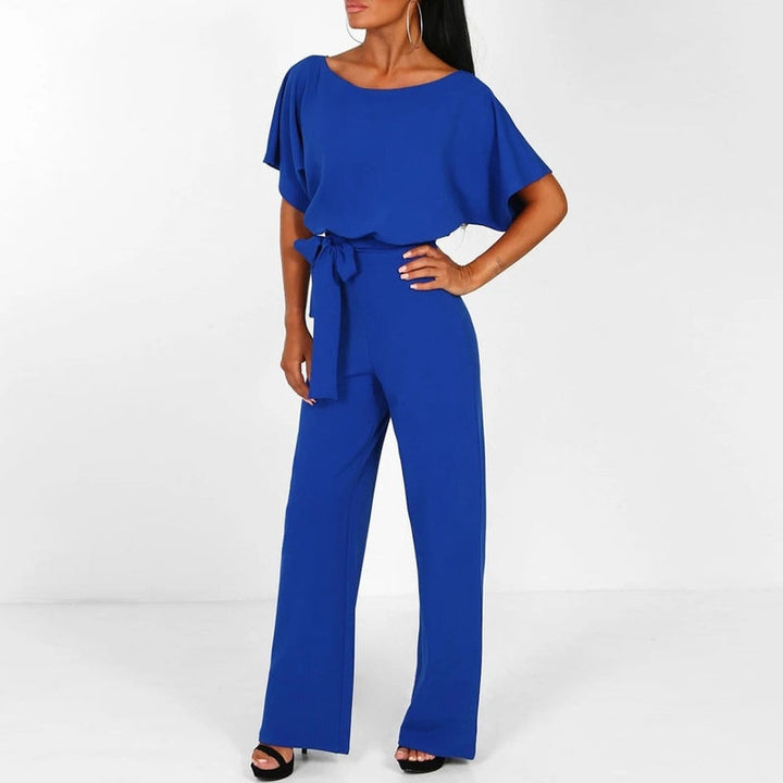 Dame Jumpsuit med Snøring i Midjen – Elegant og Komfortabel