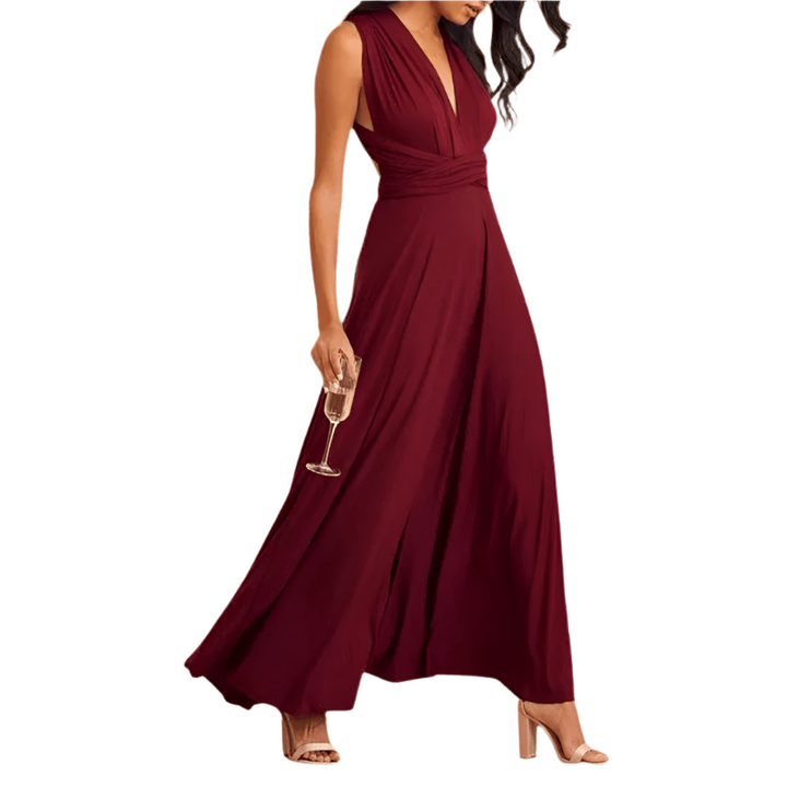 Elegant Drapert Maxi Kjole for Kvinner – Allsidig Stil