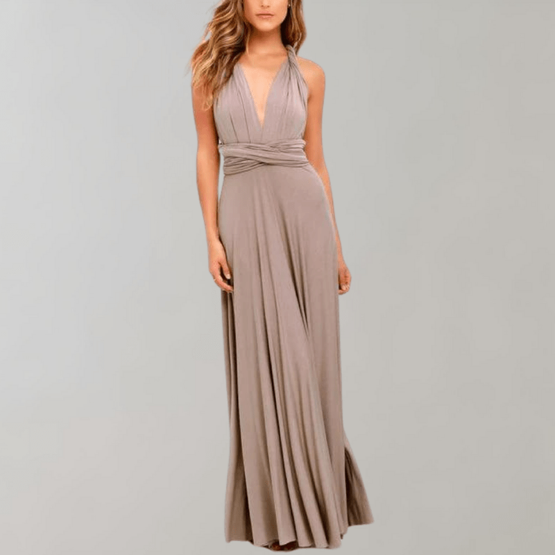 Elegant Drapert Maxi Kjole for Kvinner – Allsidig Stil