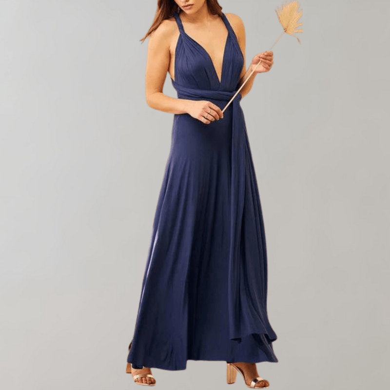 Elegant Drapert Maxi Kjole for Kvinner – Allsidig Stil