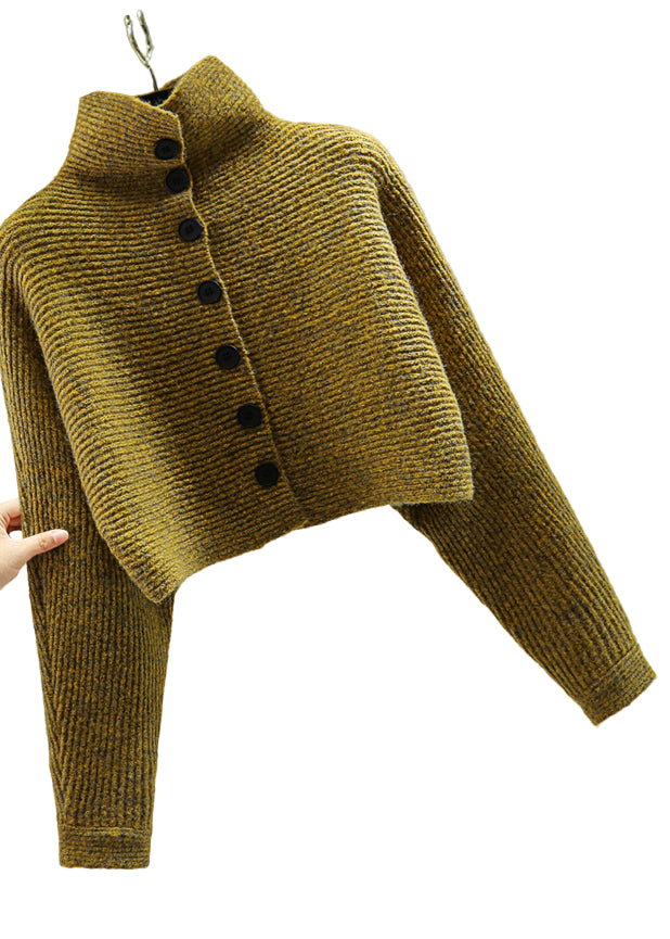 Dame Elegant Turtleneck Genser med Flaggermusermer