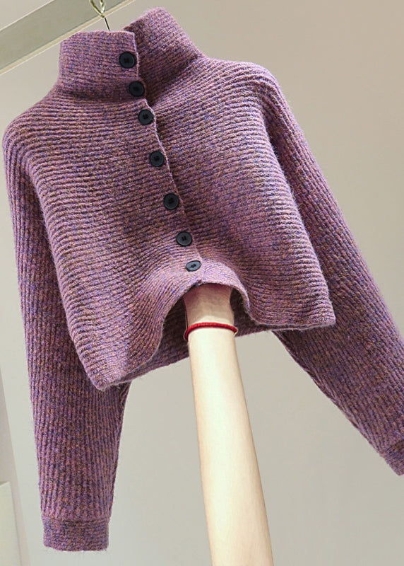 Dame Elegant Turtleneck Genser med Flaggermusermer