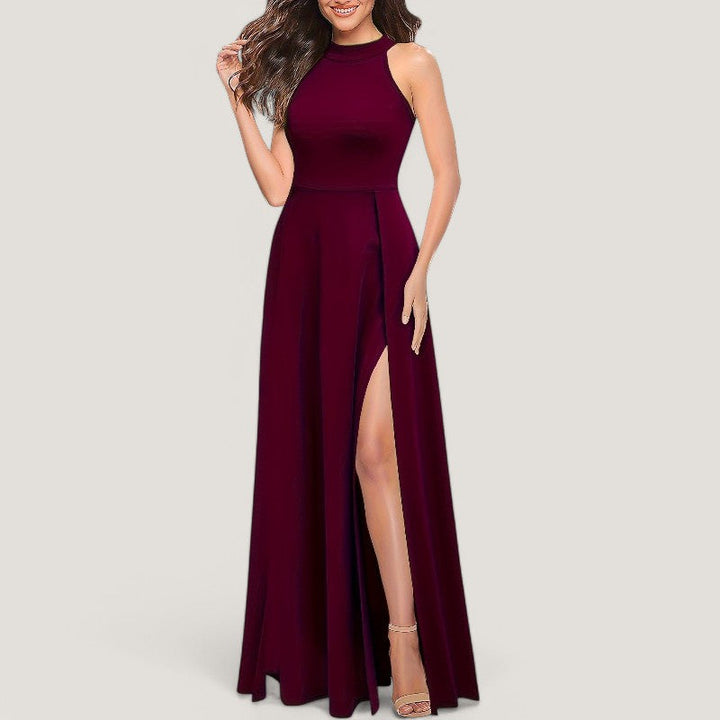Elegant Halterneck Maxikjole for Kvinner