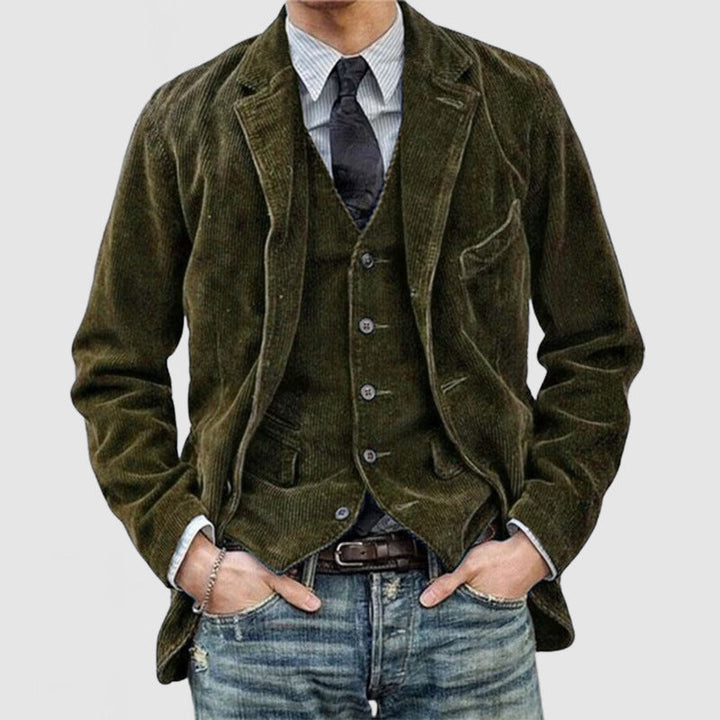Herre Blazer og Vest Sett – Tidløs Stil og Komfortabel Passform