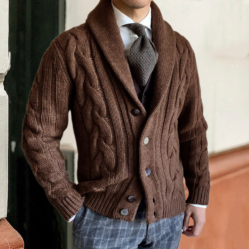 Herre Cardigan Jakke i Strikket – Komfort og Stil