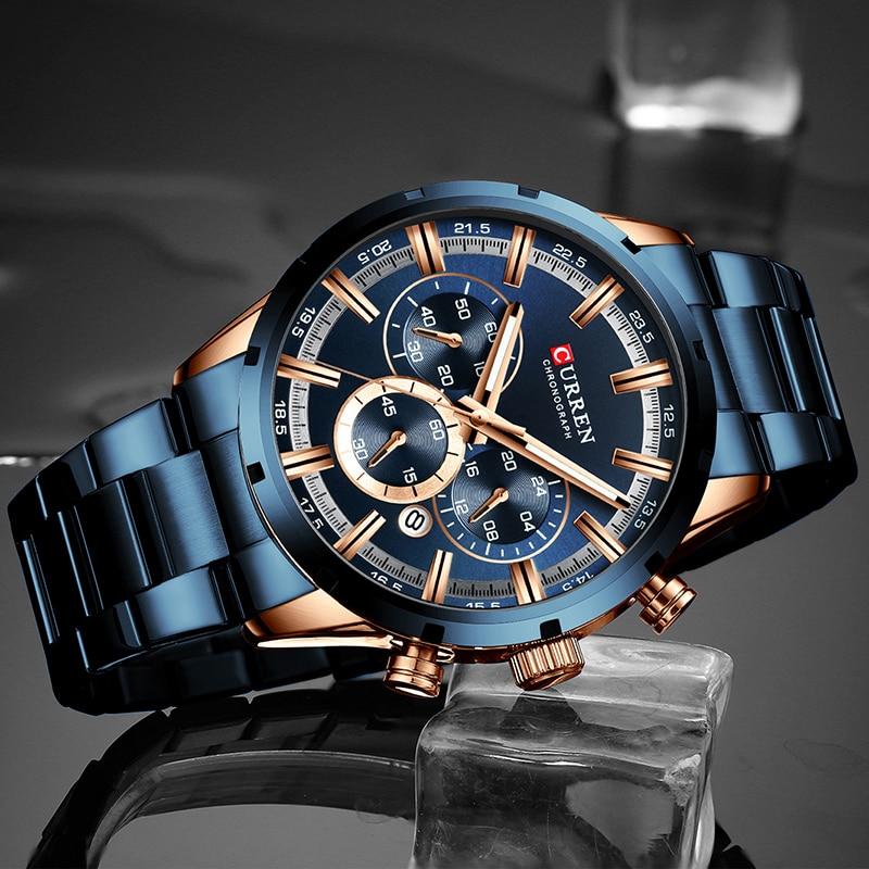 Elegant Herre Kronograf Klokke med Rem