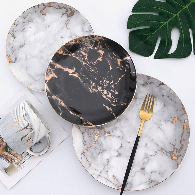 Elegant Keramisk Marmorplate – For Raffinerte Måltider Hjemme