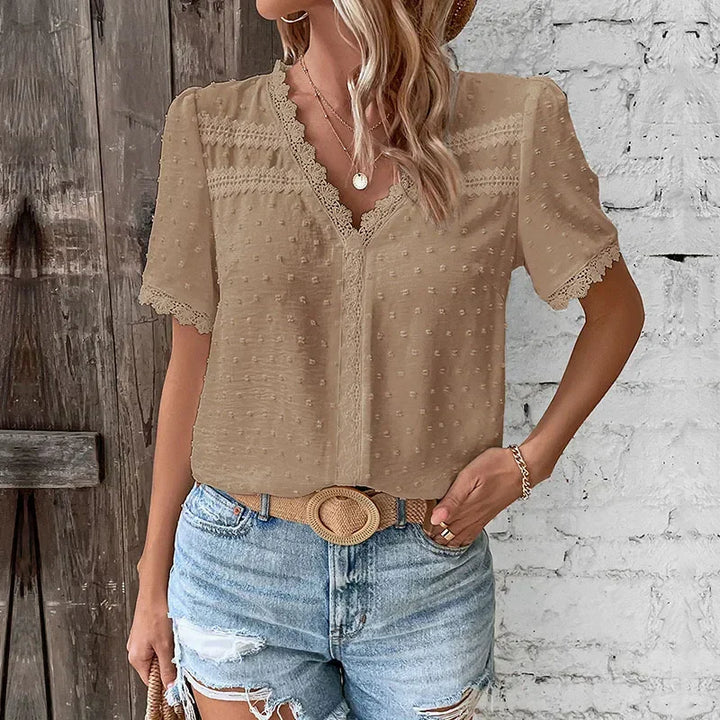 Elegant Blondebluse - Kortermet Design | Flere Farger