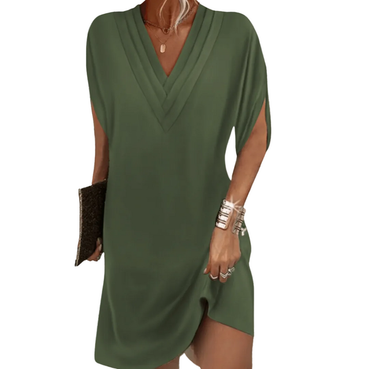 Kvinners Maxi Kjole med Drapert Design – Elegant &amp; Komfortabel
