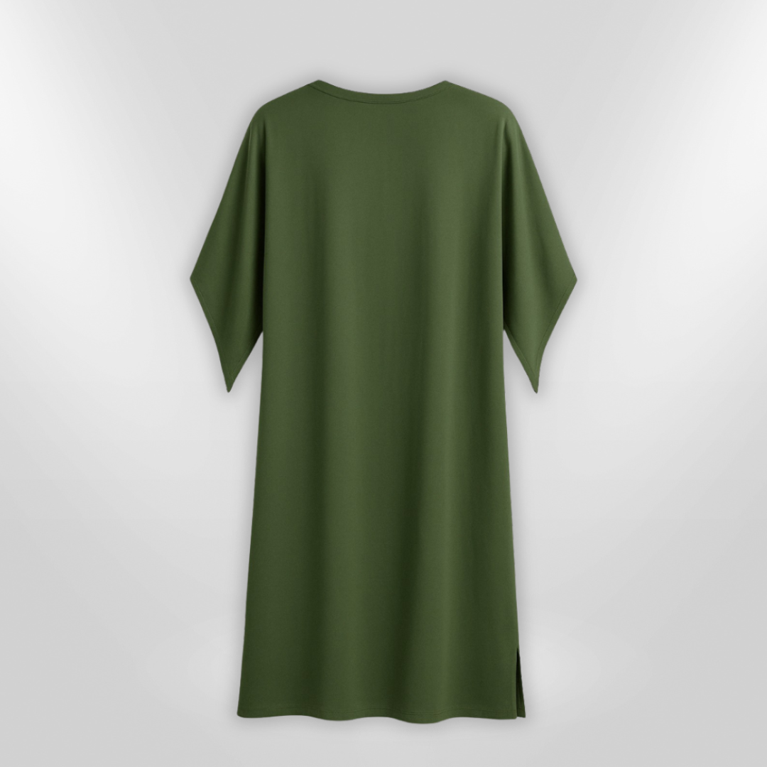 Kvinners Maxi Kjole med Drapert Design – Elegant &amp; Komfortabel
