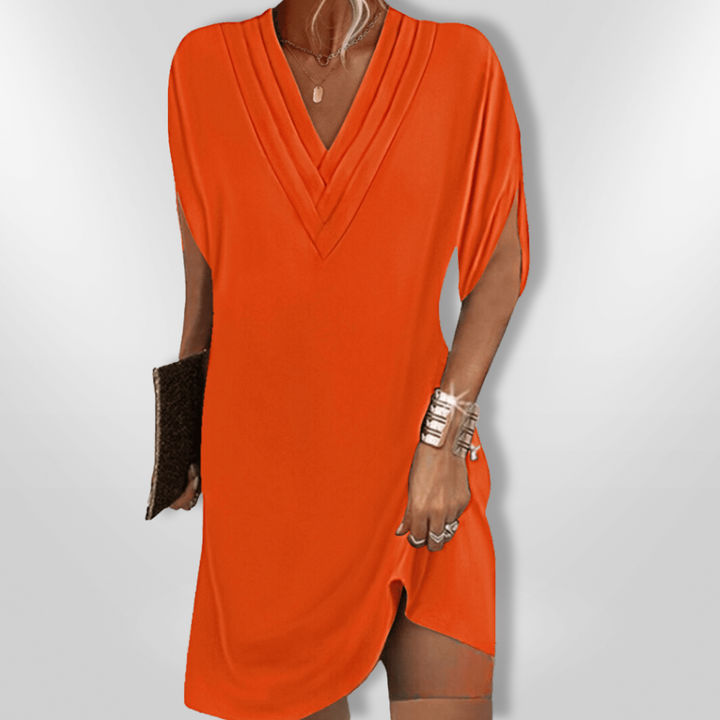 Kvinners Maxi Kjole med Drapert Design – Elegant &amp; Komfortabel