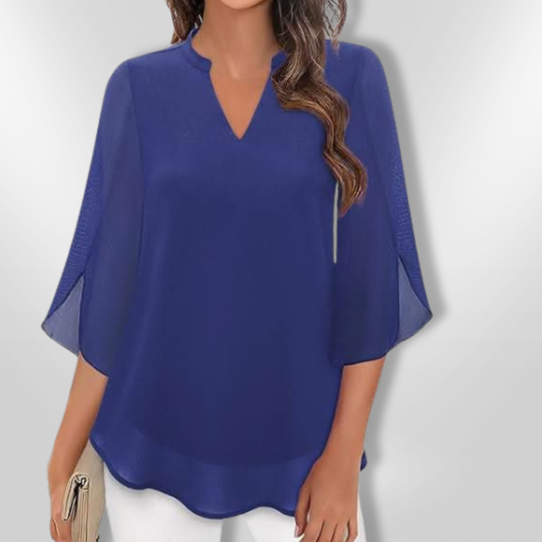 Kvinners Elegant Lagdelt V-Hals Bluse for Hver Anledning