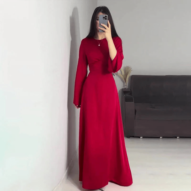 Elegant Lang Kjole Dame for Bryllup og Formelle Anledninger