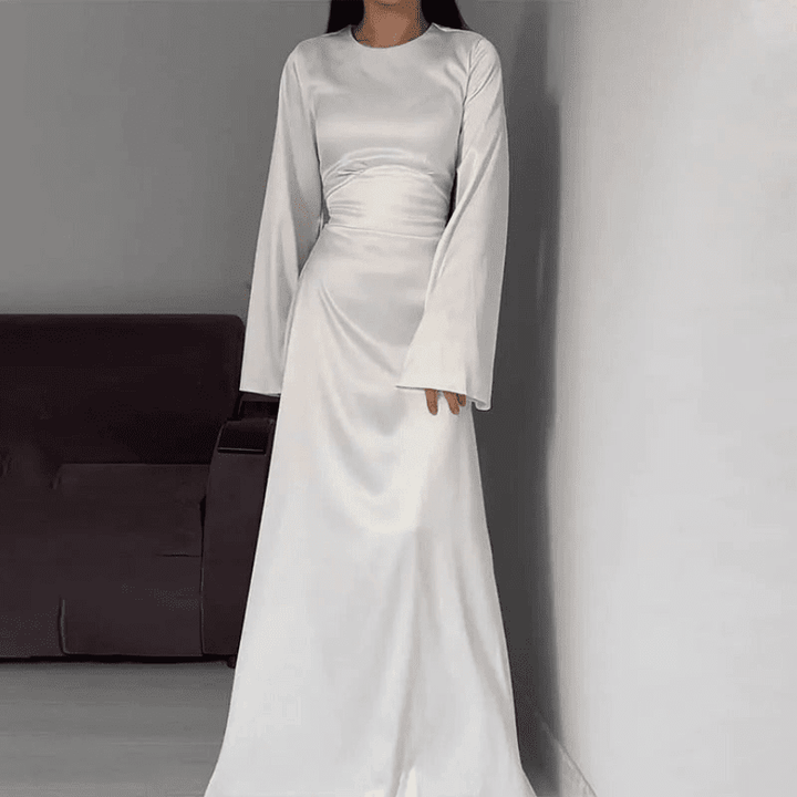 Elegant Lang Kjole Dame for Bryllup og Formelle Anledninger